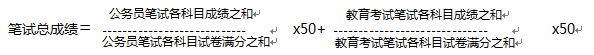 筆試總成績計(jì)算方法