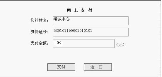 云南省2014年公務(wù)員考試報名網(wǎng)上繳費流程